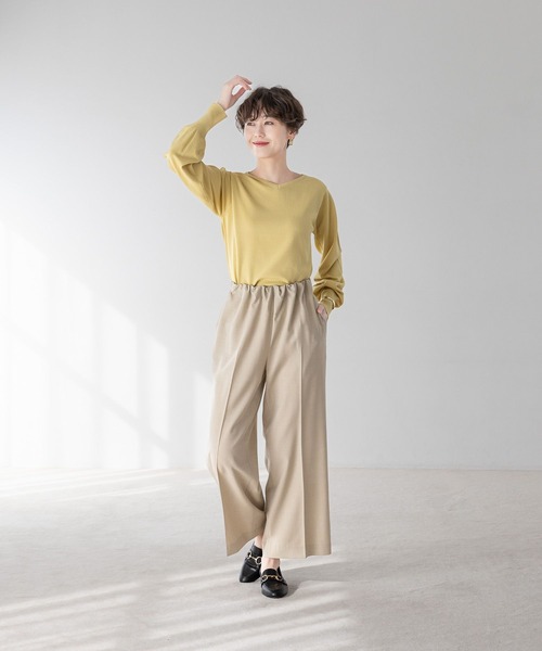 Elura（エルーラ）の「映えラクタックセミワイドパンツ＜低身長サイズあり＞/292395（その他パンツ・レディース・ネイビー/ライトグレー/グレイッシュベージュ・MEDIUM/LARGE）」の19枚目の写真