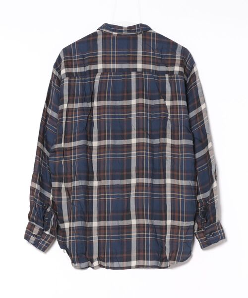 WHITE LINE（ホワイトライン）の「【8】【WHITE LINE（ホワイトライン）】コットンシルクチェックシャツ（シャツ/ブラウス・メンズ・パープル/ネイビー系・46）」の3枚目の写真