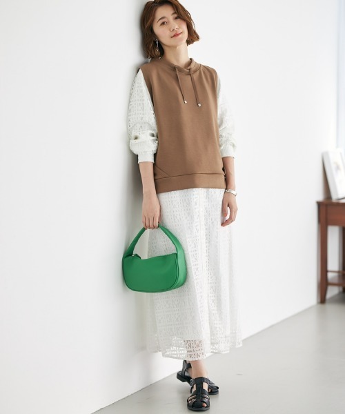 SMILE LAND（スマイルランド）の「総レースワンピース＜大きいサイズ有＞【OtonaSMILE】（ワンピース・レディース・オフホワイト/ネイビー/ミント・3L/LL/4L/5L/M/L）」の13枚目の写真