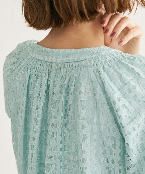SMILE LAND（スマイルランド）の「総レースワンピース＜大きいサイズ有＞【OtonaSMILE】（ワンピース・レディース・オフホワイト/ネイビー/ミント・3L/LL/4L/5L/M/L）」の4枚目の写真