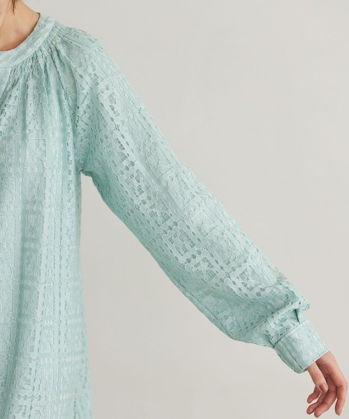 SMILE LAND（スマイルランド）の「総レースワンピース＜大きいサイズ有＞【OtonaSMILE】（ワンピース・レディース・オフホワイト/ネイビー/ミント・3L/LL/4L/5L/M/L）」の5枚目の写真