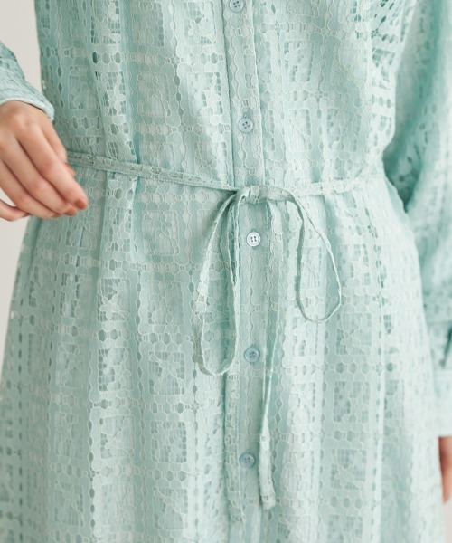 SMILE LAND（スマイルランド）の「総レースワンピース＜大きいサイズ有＞【OtonaSMILE】（ワンピース・レディース・オフホワイト/ネイビー/ミント・3L/LL/4L/5L/M/L）」の6枚目の写真