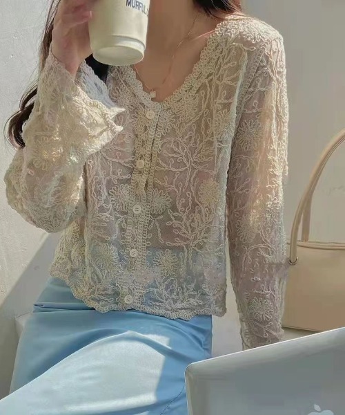 paravion（パラビオン）の「シアーシャツ（シャツ/ブラウス・レディース・ホワイト・FREE）」の2枚目の写真