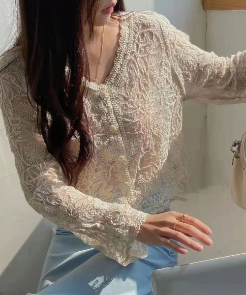 paravion（パラビオン）の「シアーシャツ（シャツ/ブラウス・レディース・ホワイト・FREE）」の3枚目の写真