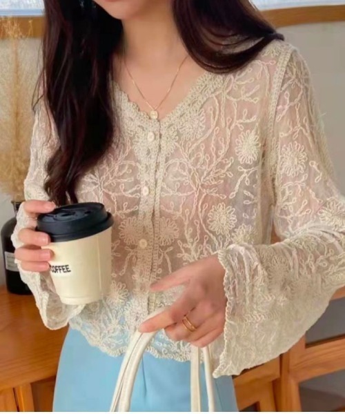 paravion（パラビオン）の「シアーシャツ（シャツ/ブラウス・レディース・ホワイト・FREE）」の4枚目の写真