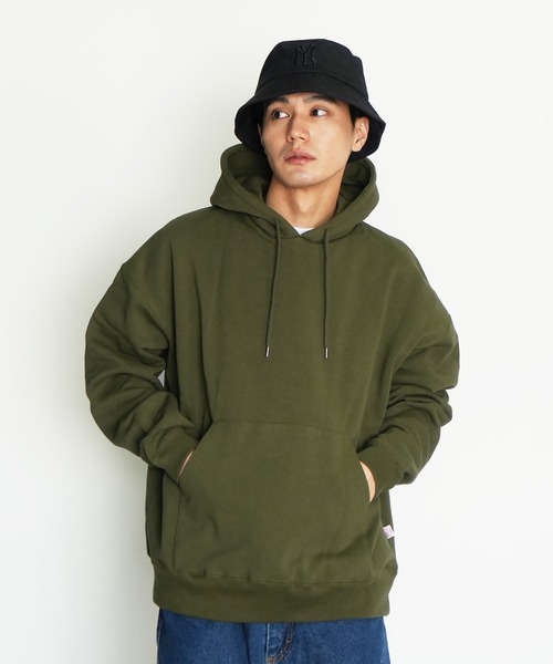 (Never) Acquiesce(ネバーアクイース)の「ヘビーウェイト裏起毛ビックパーカー(Tシャツ/カットソー・メンズ・ダークブルー/杢グレー/ブラウン/ベージュ/ブラック/チャコールグレー/ホワイト/カーキ/グリーン・MEDIUM/LARGE)」の7枚目の写真