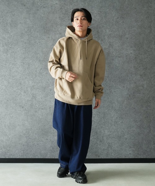 (Never) Acquiesce(ネバーアクイース)の「ヘビーウェイト裏起毛ビックパーカー(Tシャツ/カットソー・メンズ・ダークブルー/杢グレー/ブラウン/ベージュ/ブラック/チャコールグレー/ホワイト/カーキ/グリーン・MEDIUM/LARGE)」の21枚目の写真