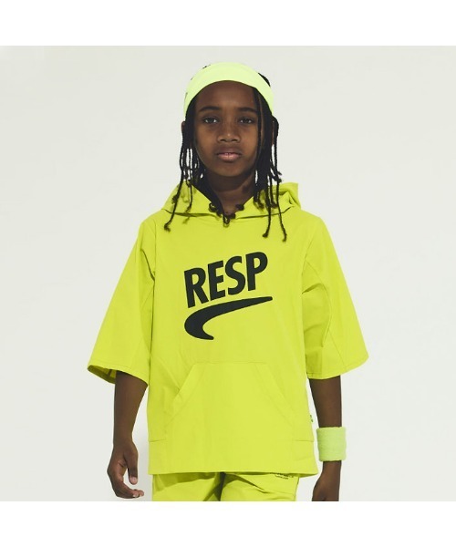 RE/SP（アールイーエスピー）の「RE/SP RE/SP PISTE 70% Hoodie / アールイーエスピー アールイーエスピー ピステ 7分袖パーカー（パーカー・キッズ・ブラック/ライム・1/2/3/4）」の2枚目の写真
