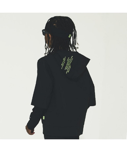 RE/SP（アールイーエスピー）の「RE/SP RE/SP PISTE 70% Hoodie / アールイーエスピー アールイーエスピー ピステ 7分袖パーカー（パーカー・キッズ・ブラック/ライム・1/2/3/4）」の7枚目の写真