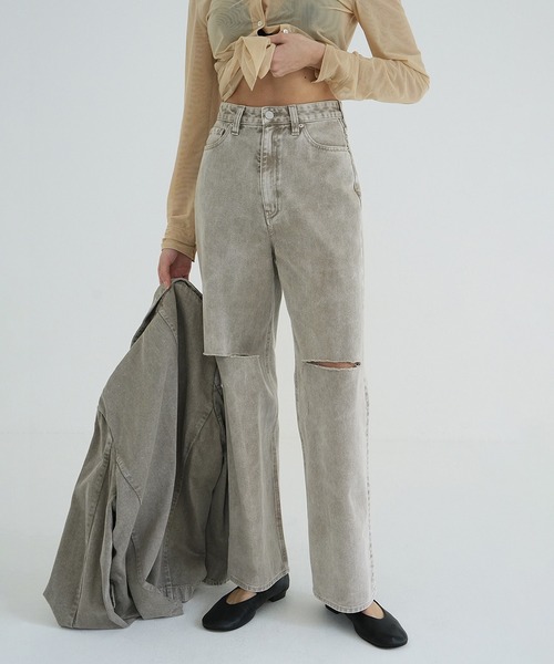 連休限定 CLANE SLASH CUT DENIM PANTS セール】【CLANE/クラネ】SLASH CUT DENIM PANTS/スラッシュ
