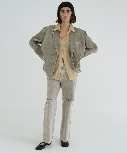 CLANE（クラネ）の「SLASH CUT DENIM PANTS（デニムパンツ・レディース・ベージュ/インディゴブルー/レッド・1/0/2）」の15枚目の写真