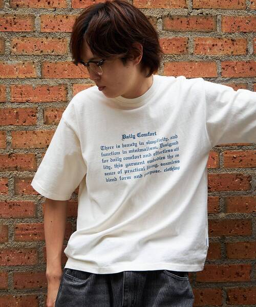 FFEIN(フェイン)の「【FFEIN(フェイン)】フェードメッセージショート丈Tシャツ / Tシャツ 短丈 クルーネック 半袖 ピグメント加工 古着 アソート(Tシャツ/カットソー・メンズ・ネイビー/ホワイト/A/ブルー/ブラック/アイボリー・SMALL/MEDIUM/LARGE)」の7枚目の写真