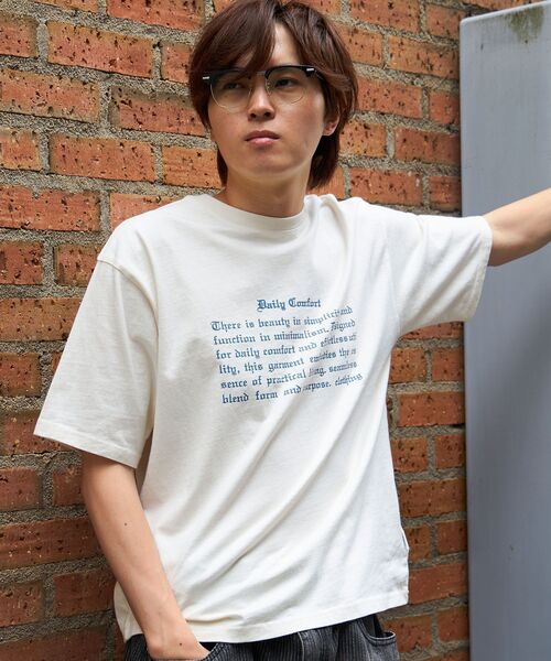 FFEIN(フェイン)の「【FFEIN(フェイン)】フェードメッセージショート丈Tシャツ / Tシャツ 短丈 クルーネック 半袖 ピグメント加工 古着 アソート(Tシャツ/カットソー・メンズ・ネイビー/ホワイト/A/ブルー/ブラック/アイボリー・SMALL/MEDIUM/LARGE)」の8枚目の写真