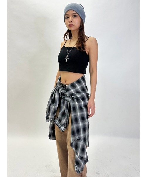 EGOIST(エゴイスト)の「2パターンチェックオーバーシャツ(シャツ/ブラウス・レディース・ブラック/ベージュ・FREE)」の3枚目の写真