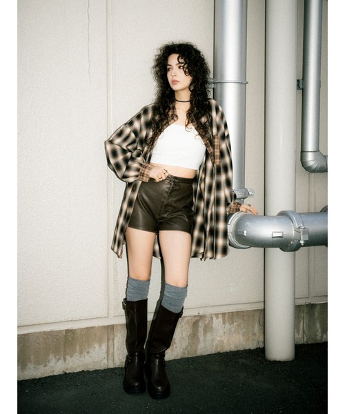 EGOIST(エゴイスト)の「2パターンチェックオーバーシャツ(シャツ/ブラウス・レディース・ブラック/ベージュ・FREE)」の14枚目の写真