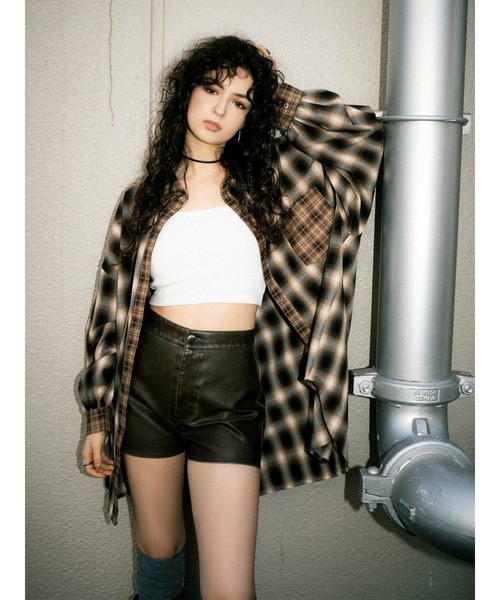 EGOIST(エゴイスト)の「2パターンチェックオーバーシャツ(シャツ/ブラウス・レディース・ブラック/ベージュ・FREE)」の16枚目の写真