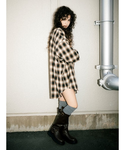 EGOIST(エゴイスト)の「2パターンチェックオーバーシャツ(シャツ/ブラウス・レディース・ブラック/ベージュ・FREE)」の17枚目の写真