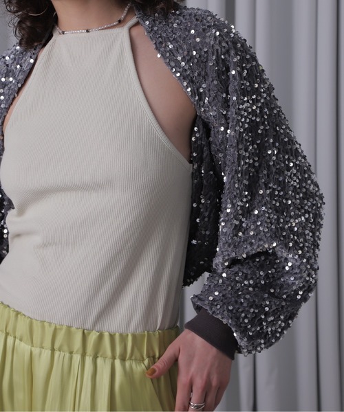 ROSE BUD（ローズバッド）の「(CREOLME)スパンコールボレロ（カーディガン/ボレロ・レディース・シルバー・ONE SIZE）」の5枚目の写真