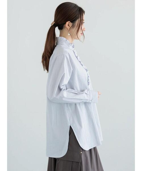 Te chichi(テチチ)の「メタルボタンスタンドフリルブラウス《2025spring catalog item》(シャツ/ブラウス・レディース・グレー/オフホワイト/サックスブルー・F)」の20枚目の写真