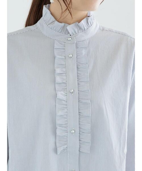 Te chichi(テチチ)の「メタルボタンスタンドフリルブラウス《2025spring catalog item》(シャツ/ブラウス・レディース・グレー/オフホワイト/サックスブルー・F)」の22枚目の写真