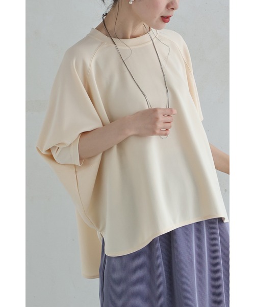 tシャツ お尻までふんわり隠すゆったりドルマンプルオーバートップス レディース お尻までふんわり隠すゆったりドルマンプルオーバートップス（T