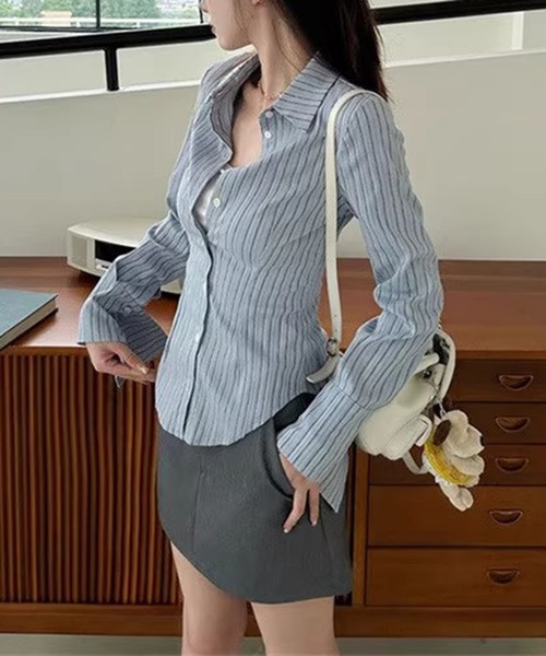 AsheKsha(アシクシャ)の「タイトシャツ(シャツ/ブラウス・レディース・ブルー・F)」の13枚目の写真