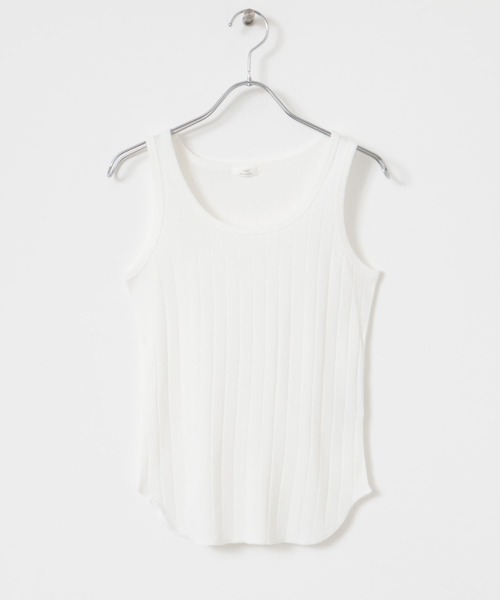 ITEMS URBANRESEARCH（アイテムズ アーバンリサーチ）の「クールコットンリブタンクトップ（タンクトップ・レディース・ブラウン/ホワイト/ライトベージュ/ブラック・FREE）」の6枚目の写真