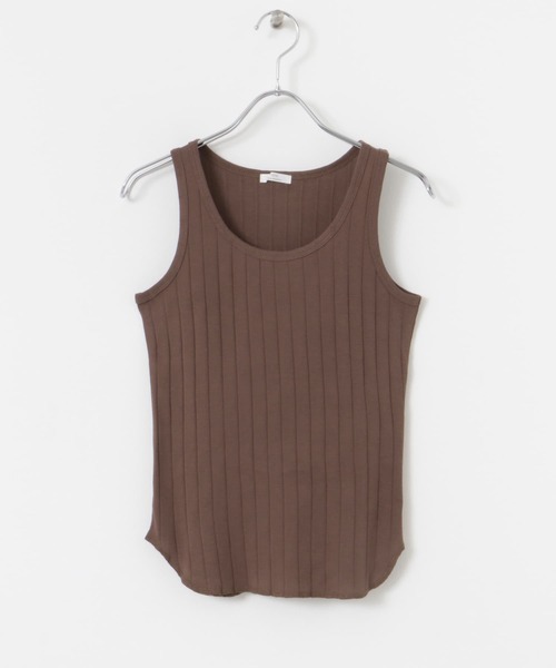 ITEMS URBANRESEARCH（アイテムズ アーバンリサーチ）の「クールコットンリブタンクトップ（タンクトップ・レディース・ブラウン/ホワイト/ライトベージュ/ブラック・FREE）」の8枚目の写真