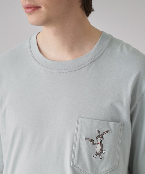 DRESSTERIOR(ドレステリア)の「【接触冷感/UVカット】BACK BREEZE TECH ラビットポケTシャツ(Tシャツ/カットソー・メンズ・ホワイト/グレー/グリーン系/ブラック・92/94/91/90)」の14枚目の写真