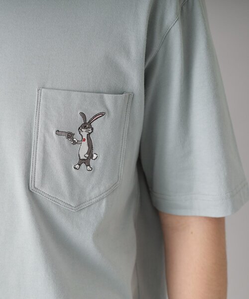 DRESSTERIOR(ドレステリア)の「【接触冷感/UVカット】BACK BREEZE TECH ラビットポケTシャツ(Tシャツ/カットソー・メンズ・ホワイト/グレー/グリーン系/ブラック・92/94/91/90)」の13枚目の写真