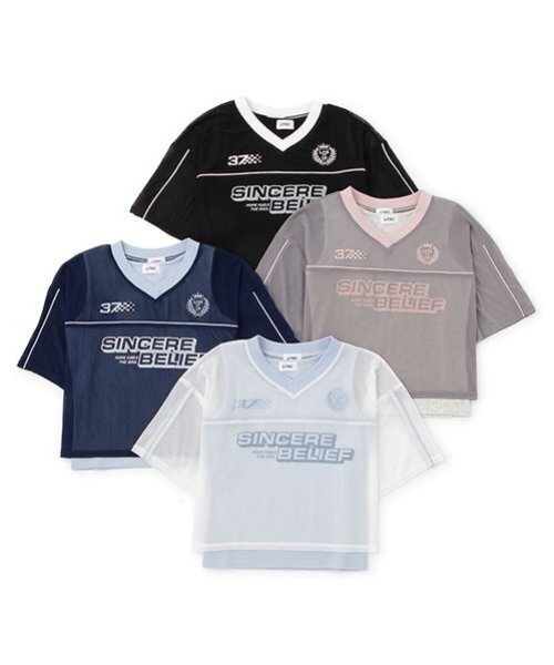 LOVETOXIC（ラブトキシック）の「【LTXC】インナーツキメッシュT（アンサンブル・キッズ・オフホワイト/グレー/ブラック/ネイビー・S:140cm/M:150cm/L:160cm）」の8枚目の写真