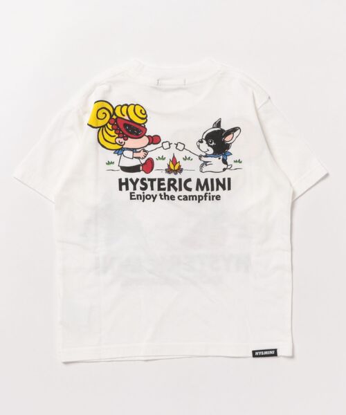 HYSTERIC MINI(ヒステリックミニ)の「Hystericmini CAMP WITH MINI&J 半袖Tシャツ(Tシャツ/カットソー・キッズ・ラベンダー/ホワイト/ブラック・100/110/120)」の4枚目の写真
