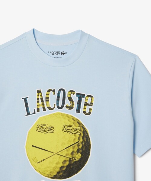 LACOSTE(ラコステ)の「スマイリーボールプリントゴルフTシャツ(Tシャツ/カットソー・メンズ・ライトブルー・4/5/3)」の6枚目の写真