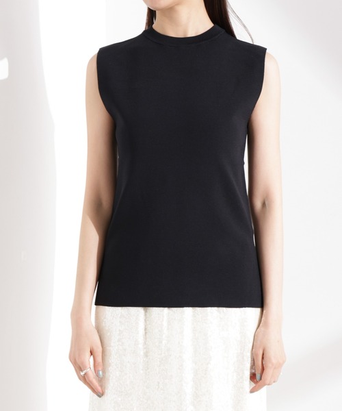 NANO universe（ナノユニバース）の「洗濯機洗い可UVカット接触冷感ノースリーブニット（ニット/セーター・レディース・ブラック/アイボリー/グリーン・FREE）」の10枚目の写真