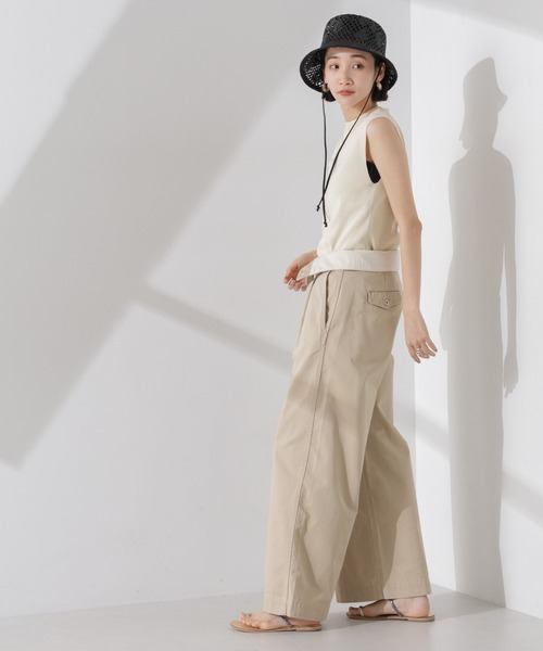 NANO universe（ナノユニバース）の「洗濯機洗い可UVカット接触冷感ノースリーブニット（ニット/セーター・レディース・ブラック/アイボリー/グリーン・FREE）」の21枚目の写真