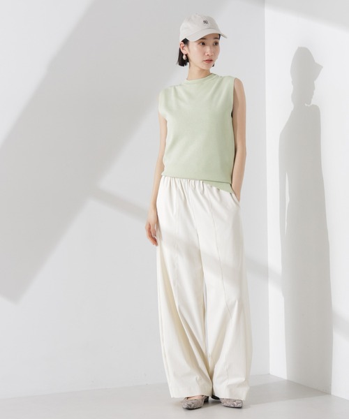 NANO universe（ナノユニバース）の「洗濯機洗い可UVカット接触冷感ノースリーブニット（ニット/セーター・レディース・ブラック/アイボリー/グリーン・FREE）」の16枚目の写真