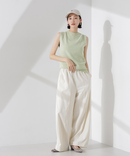 NANO universe（ナノユニバース）の「洗濯機洗い可UVカット接触冷感ノースリーブニット（ニット/セーター・レディース・ブラック/アイボリー/グリーン・FREE）」の13枚目の写真