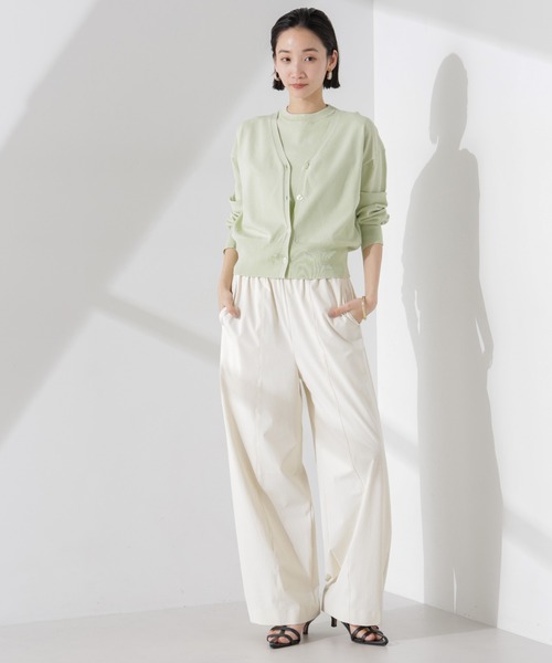 NANO universe（ナノユニバース）の「洗濯機洗い可UVカット接触冷感ノースリーブニット（ニット/セーター・レディース・ブラック/アイボリー/グリーン・FREE）」の11枚目の写真