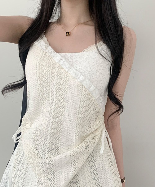AsRiRe(アスリレイ)の「選べる2丈/レースアシメキャミワンピース(ワンピース・レディース・アイボリー・M/L)」の4枚目の写真