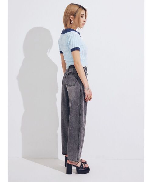 EVRIS(エヴリス)の「バレルワイドデニムパンツ(デニムパンツ・レディース・ブラック/ライトブルー・MEDIUM/SMALL)」の18枚目の写真
