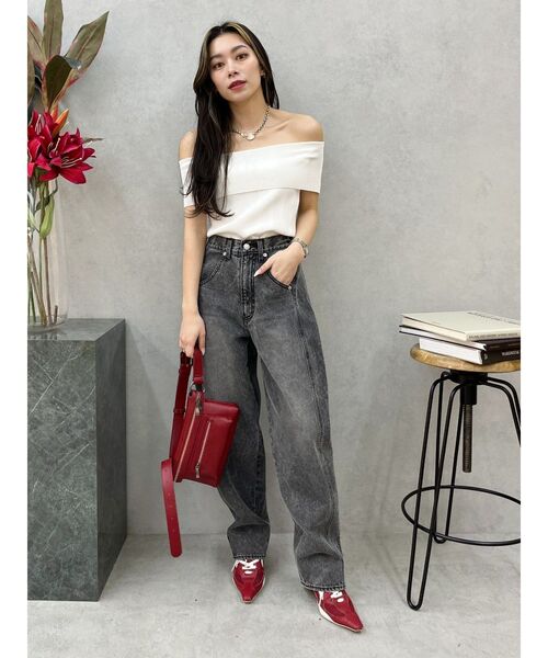 EVRIS(エヴリス)の「バレルワイドデニムパンツ(デニムパンツ・レディース・ブラック/ライトブルー・MEDIUM/SMALL)」の21枚目の写真