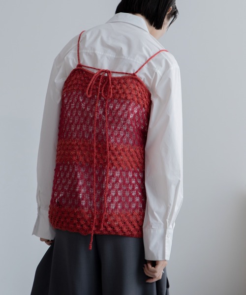 VACANCY（ヴァカンシー）の「透かし編みボーダーキャミソール（キャミソール・レディース・ブラック/オレンジ・FREE）」の19枚目の写真