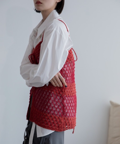 VACANCY（ヴァカンシー）の「透かし編みボーダーキャミソール（キャミソール・レディース・ブラック/オレンジ・FREE）」の20枚目の写真