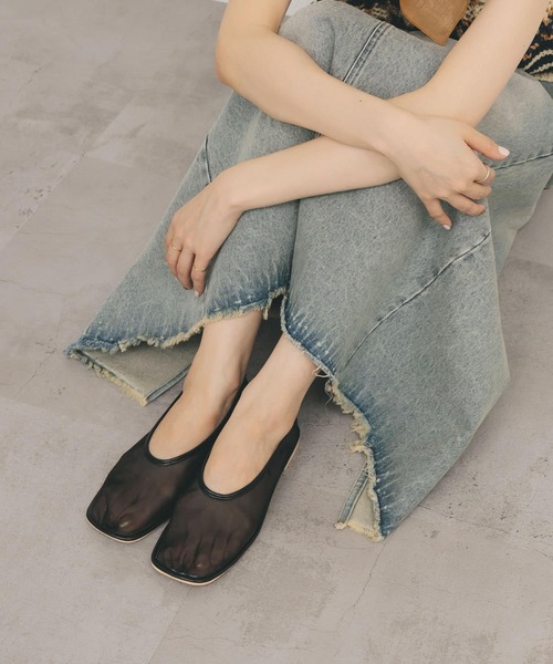 KBF（ケイビーエフ）の「ギャザートゥメッシュシューズ（その他シューズ・レディース・ピンク/ブラック・37/38）」の4枚目の写真