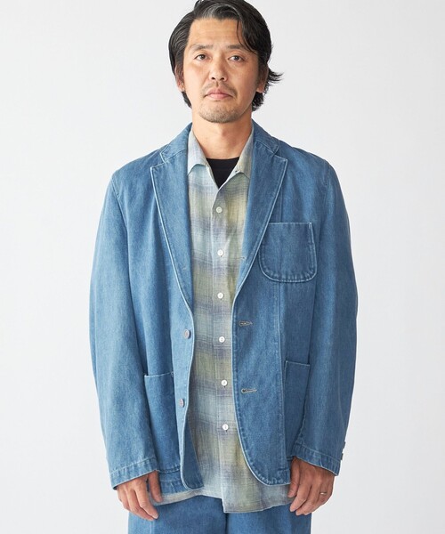 SHIPS（シップス）の「Southwick: Gate Label デニム イージー ブレザー（テーラードジャケット・メンズ・ネイビー/ライトブルー・SMALL/LARGE/MEDIUM/X-LARGE）」の16枚目の写真