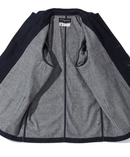 SHIPS（シップス）の「Southwick: Gate Label デニム イージー ブレザー（テーラードジャケット・メンズ・ネイビー/ライトブルー・SMALL/LARGE/MEDIUM/X-LARGE）」の7枚目の写真