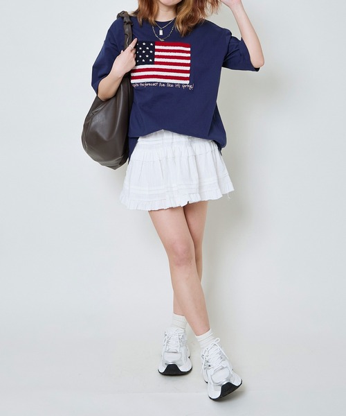 GORGE（ゴージ）の「《ふんわりフリル×ドビーコットン》レディース ミニスカパン 美脚見え 春夏秋（スカート・レディース・オフホワイト/ブラック・F）」の7枚目の写真