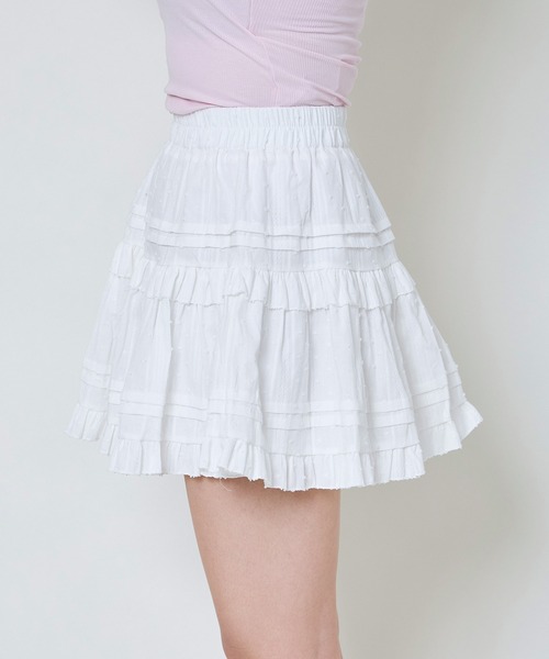 GORGE（ゴージ）の「《ふんわりフリル×ドビーコットン》レディース ミニスカパン 美脚見え 春夏秋（スカート・レディース・オフホワイト/ブラック・F）」の14枚目の写真