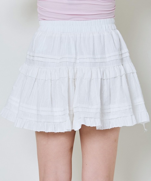 GORGE（ゴージ）の「《ふんわりフリル×ドビーコットン》レディース ミニスカパン 美脚見え 春夏秋（スカート・レディース・オフホワイト/ブラック・F）」の15枚目の写真