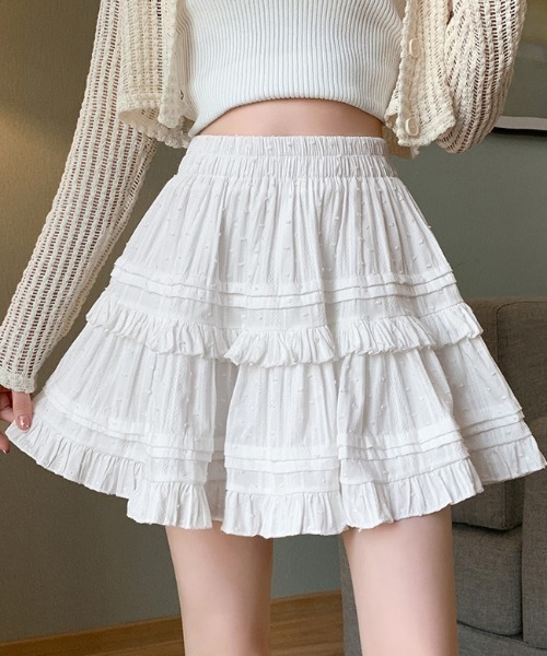 GORGE（ゴージ）の「《ふんわりフリル×ドビーコットン》レディース ミニスカパン 美脚見え 春夏秋（スカート・レディース・オフホワイト/ブラック・F）」の20枚目の写真